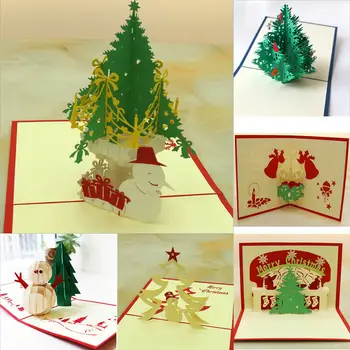 

FAROOT 3D Pop Up Greeting Cards Merry Christmas Holiday Postcard Xmas Gift Card Creative Christmas Cards