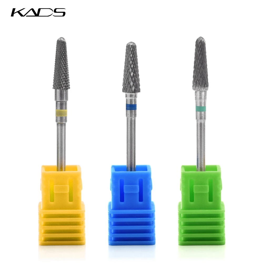 KADS 11 Type Carbide Nail Drill Bit Rotary Burr Cuticle Clean Electric Manicure Machine Nail Files 