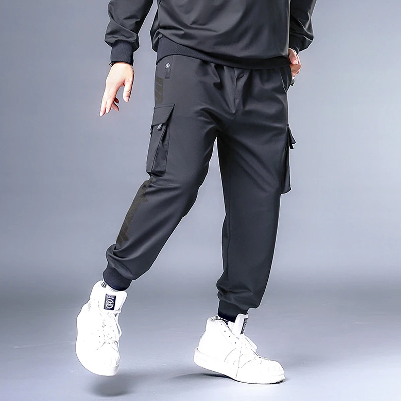 Baggy Broek Mannen Hip Hop Streetwear Cargo Broek Big Size 7XL Joggingbroek Mannelijke Jogger Oversize Fashion Broek Zwart HX531