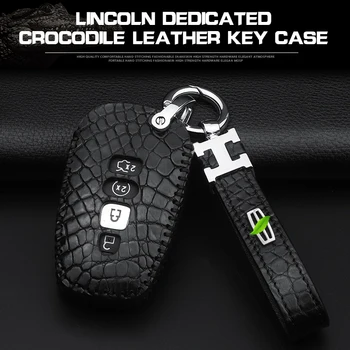 

Lincoln key bag leather kit mkz/mkc/mkx new navigator Continental car start remote control key cover box badge leather bag ring