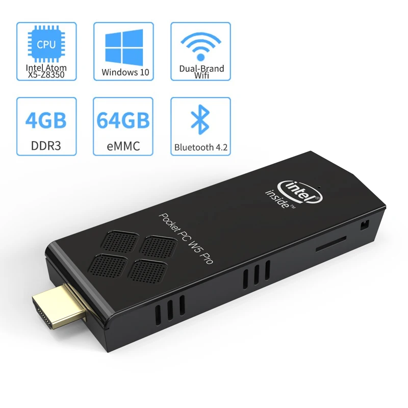 Mini pc w5/t5 mini windows 10 licenciado processador intel atom x5 ...