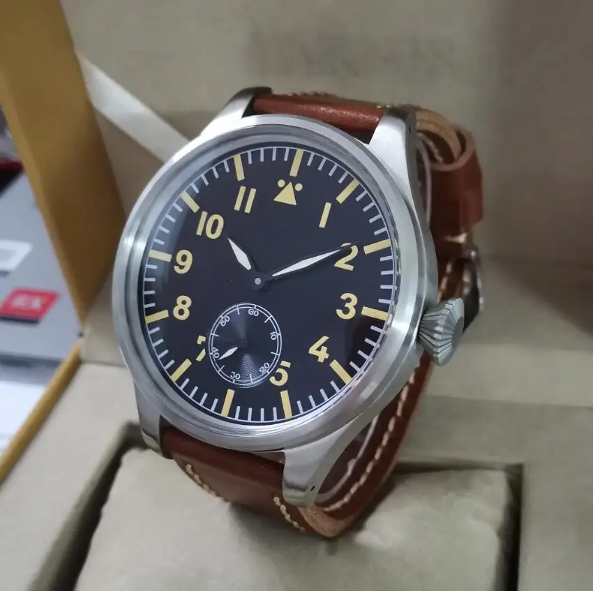 Мужские механические часы GEERVO No LOGO 55 мм Big pilot 316L из нержавеющей стали | Наручные