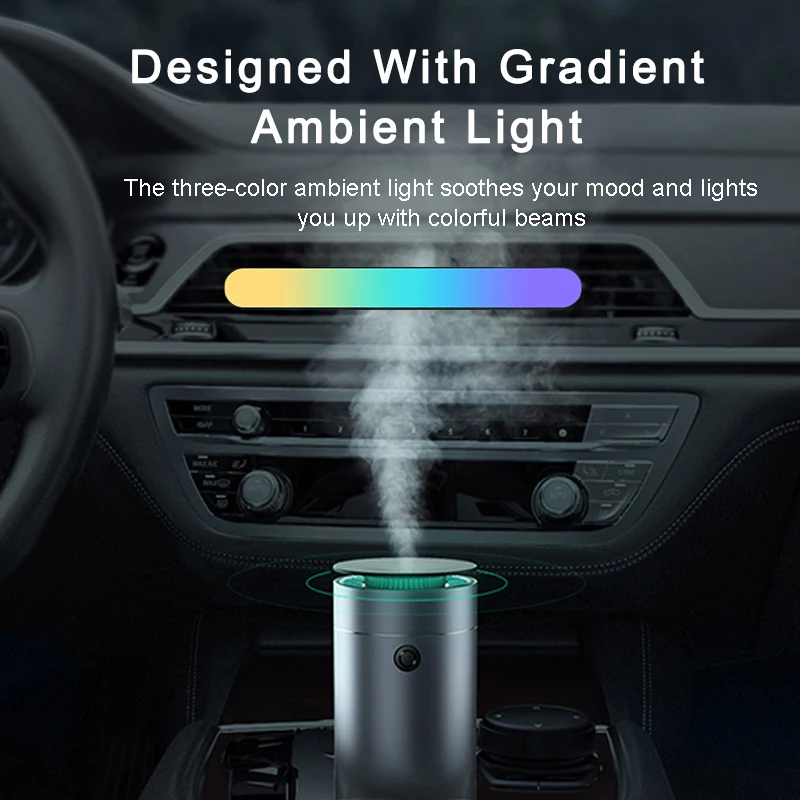 Baseus Car air humidifier Auto Air Purifier Aromo Air Freshener with LED Light for Car Aroma Aromatherapy Diffuser