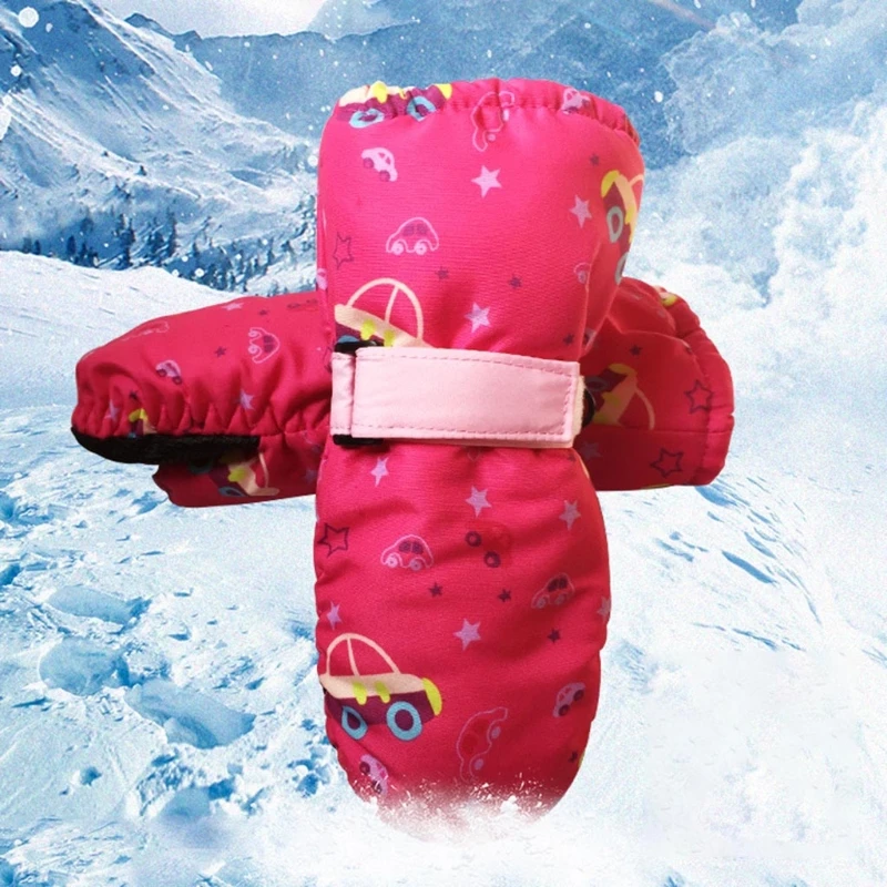 Kids Children Ski Gloves Winter Snow Snowboard Windproof Waterproof Outdoor Sports Adjustable Wrist Thicken Mitten
