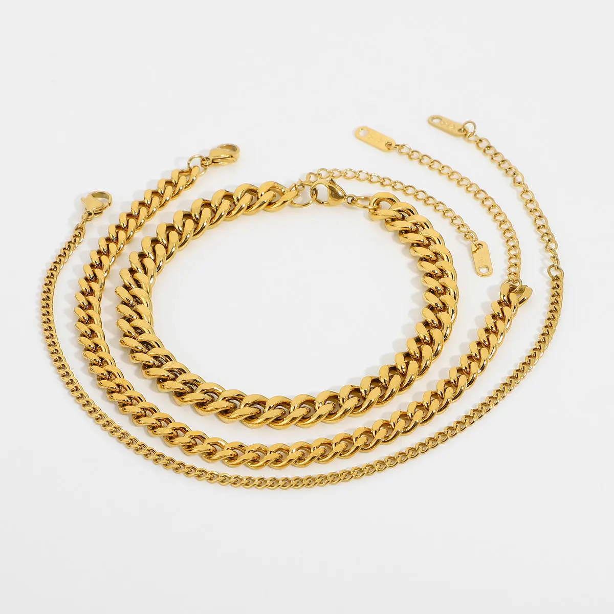 3mm 6mm 8mm Punk Miami Cuban Chain Anklets For Women Gold Plated Stainless Steel Stacking Chain Anklet Foot Jewelry - Image 5