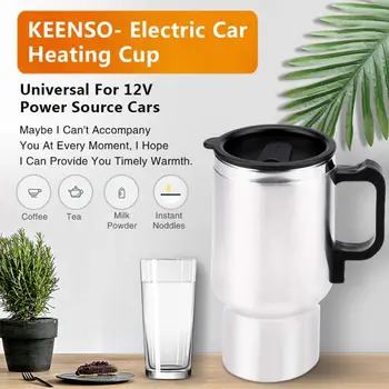 

ONEWELL 12V 450ML Portable Stainless Steel Cup Kettle Travel Coffee Mug Electric Car Water Keep Warmer Kettle