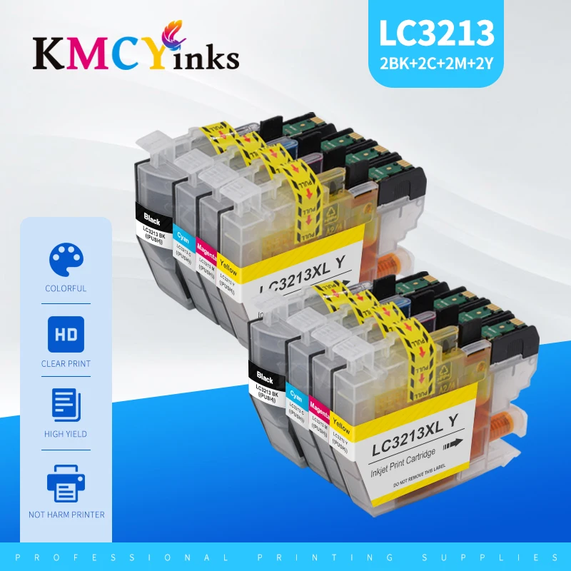 KMCYinks LC3211 LC3213 совместимые чернильные картриджи для Brother LC 3213 XL DCP-J572DW DCP-J772DW DCP-J774DW