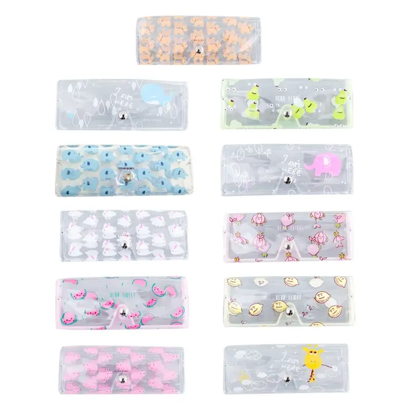 

Cartoon Cute Travel Women Transparent PVC Eye Glasses Bag Case Protection Carry Box A69F