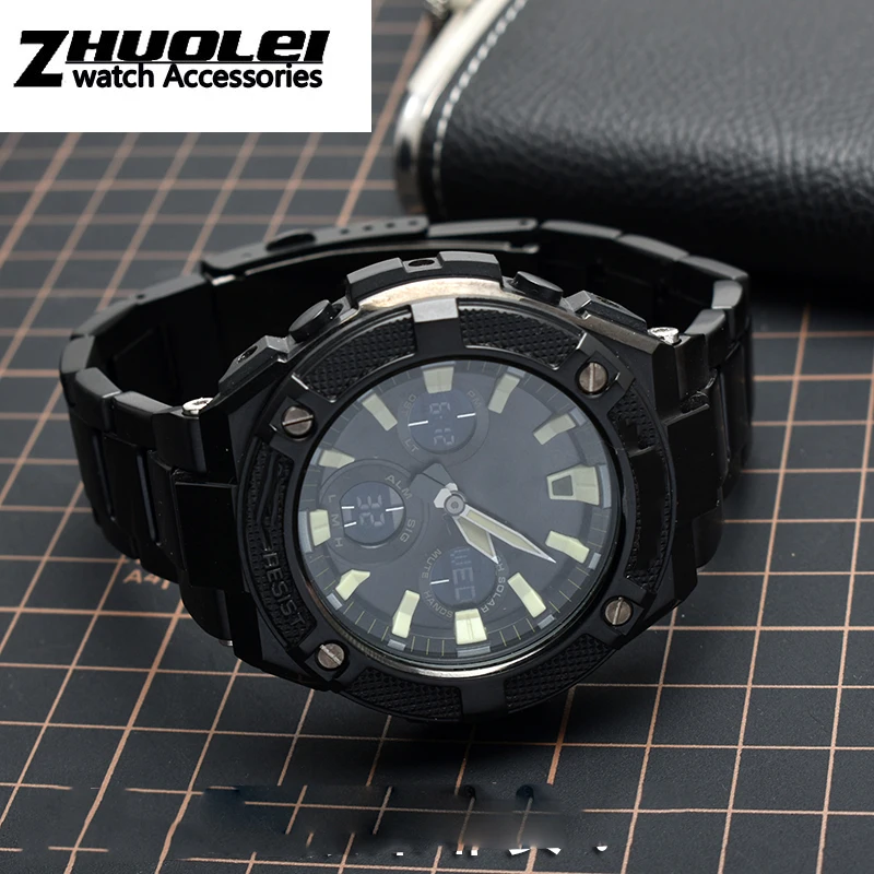 Высокое качество 316L Нержавеющая сталь ремешок для C-asio GSHOCK зубчатый стальной ремень GST-210D S100D/S110D/W300/W110 аксессуары