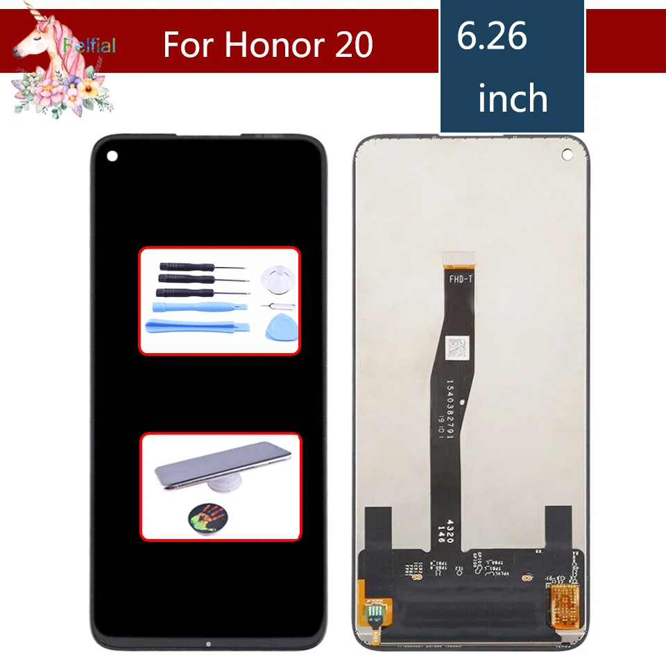 Оригинальный ЖК-дисплей для Huawei Honor 20 YAL-L21 с сенсорным экраном дигитайзер замены