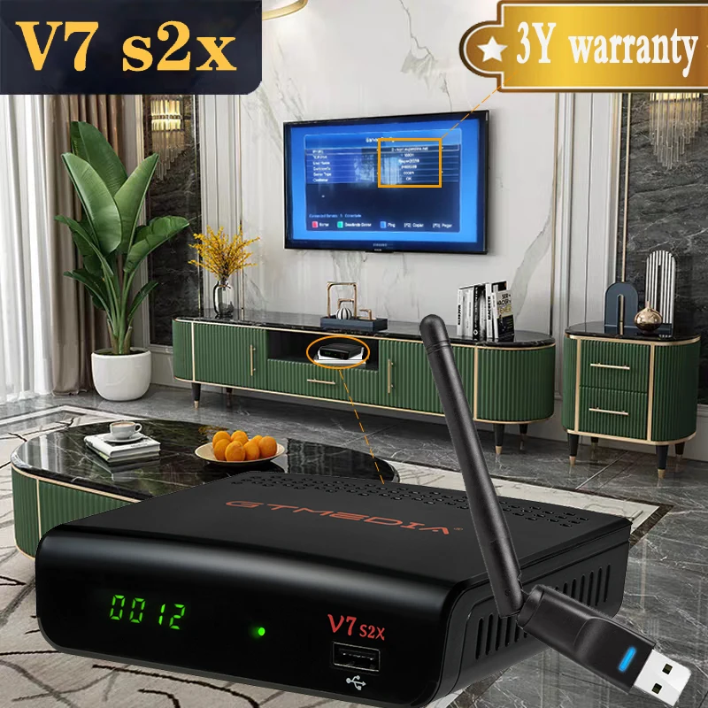New Arrival GTMEDIA V7S2X DVB-S2 Satellite Receiver With USB WIFI upgrade from gtmedia v7s hd Full HD Gtmedia v7 s2x no app