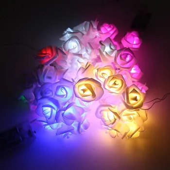 

20 Led Simulation USB Rose Flower Holiday Decorative String Lights Christmas Party Indoor Warm Decorative Lights