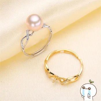 

925 Sterling Silver Ring Blank Base Fit Pearl Ring Settings Jewelry Making Men's Women's Accessories