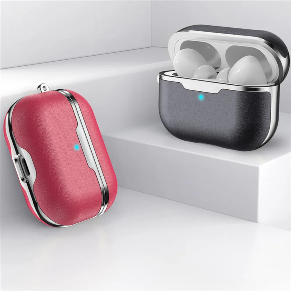 Портативный защитный чехол из искусственной кожи для Airpods Pro Bluetooth беспроводной чехол для хранения наушников коробка для наушников светодиодный светильник