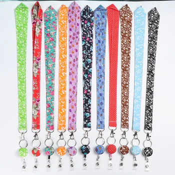 

Printed Fabric Lanyard Badge ID Card Holder Neck Strap Clip Mobile Phone Neck Straps Retractable Hanging Rope