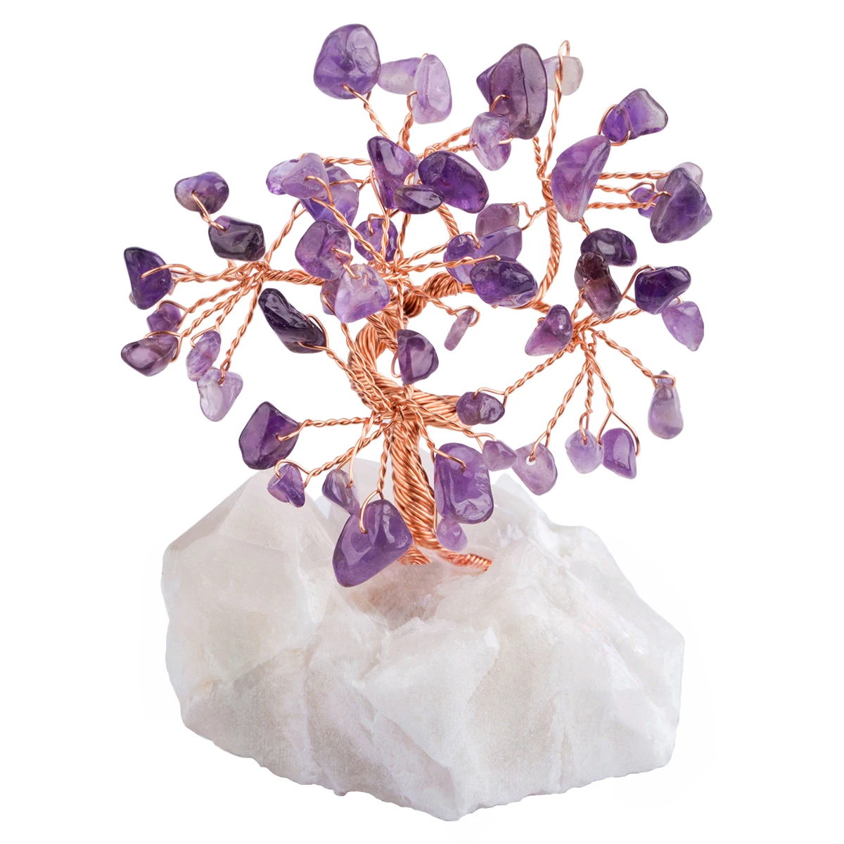 Natural Amethyst Crystal Tree With Rough Rock Quartz Base Chip Minerals Luck Money Tree For Wealth Ornaments Room Decor DIY Gift