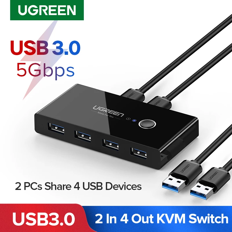 Kvm-Switch Monitor Keyboard-Mouse-Printer Sharing Ugreen Xiaomi USB Ce for Mi-Box 2pcs