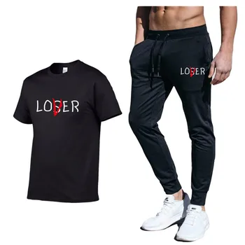 

2020 Men's Sets T Shirts+pants Two Pieces Sets Casual Tracksuit Men/Women New Fashion printing suits sportwear Gyms trousers