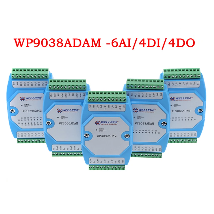 5pcs/lot 0-20MA/4-20MA Current Acquisition Module 6AI/4DI/4DO MODBUS Communication-WP9038ADAM