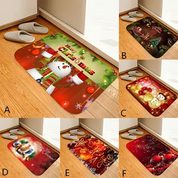 

Christmas Flannel Carpet Outdoor Doormat Santa Mat Ornament Christmas Decoration For Home Xmas Gift Navidad Happy New Year 2021