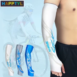 HAPPTYL 1Pair Sun Sleeves Cool Ice Long Large Arm Sleeves UV Protection for Youth&Adult Men&Women Outdoor Sports