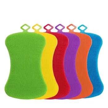 

1pcs Silicone Dishwashing Brush Silicone Dish Washing Scrubber Household Sponge Scrubber Cleaning Brushes for Dish Pan Pot
