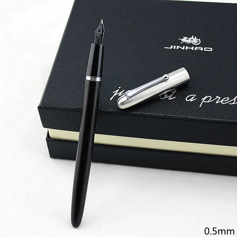 Роскошная деревянная Авторучка JINHAO, набор, 30 мл, стеклянная бутылка, поглотитель чернил, Подарочная коробка, студенческие слова, взрослые, деловые подарки, металлическая ручка