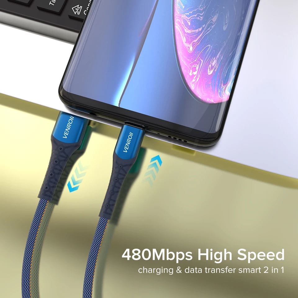 Venroii 5A Supercharge usb type C кабель для huawei mate 30 20 10 Pro Быстрая зарядка USBC Kable type-C телефонный шнур для Honor Xiaomi