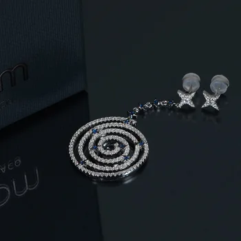 

2019 new trendy circle design crystal earrings brand original irregular stud pendant earrings for women girl