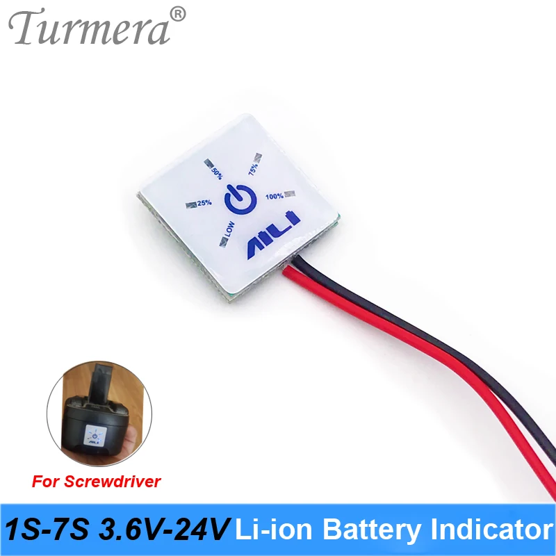 

Battery indicator 1S 4.2V 2S 8.4V 3S 12.6V 4S 16.8V 5S 21V 6S 25.2V 24V Lithium Battery Capacity Display Module for Screwdriver