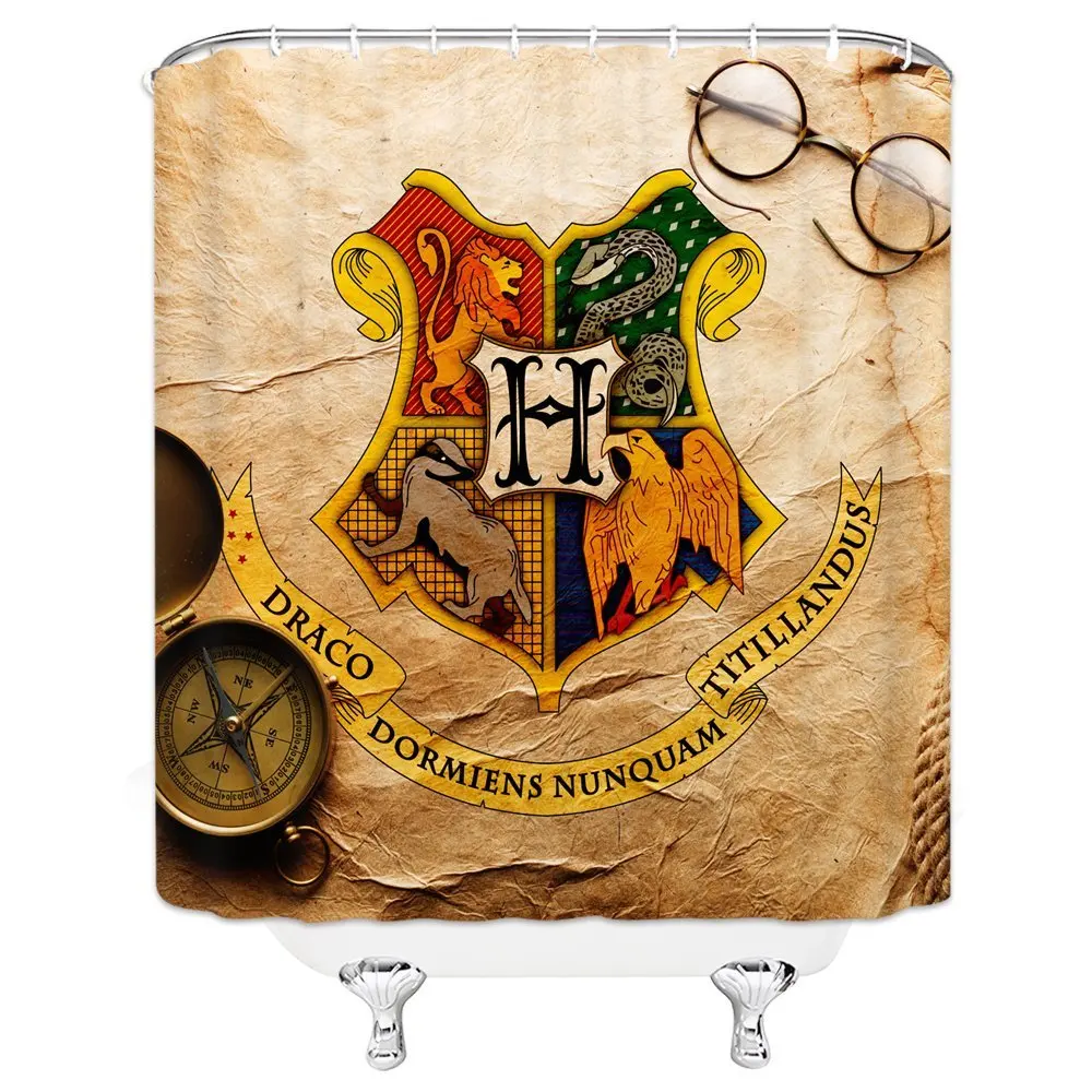 

Логотип Школы хогвар, ретро винтажная крафт-бумага, декор для ванной, полиэстер