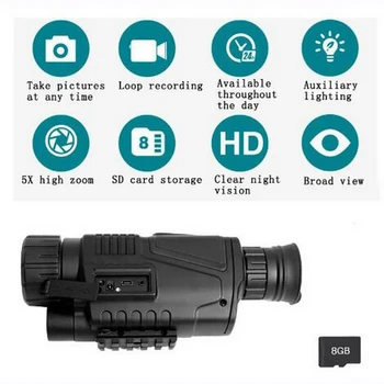 

Night Vision Tool 3.7V DC Monocular Digital 5X Infrared HD High Power Camera Scope Video Recorder for Hunting