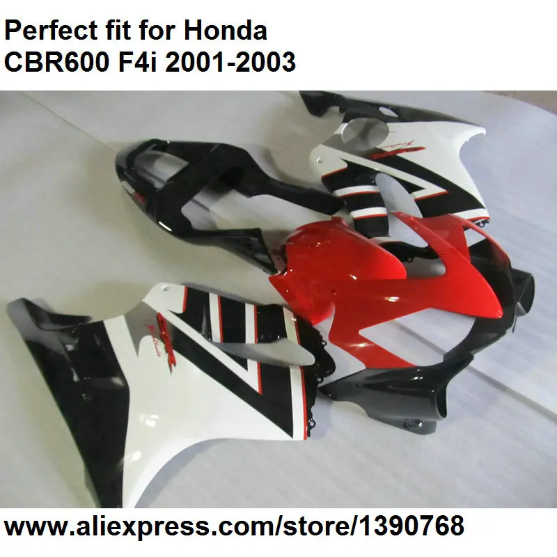 Лидер продаж комплект обтекателей для Honda CBR 600 F4i 01 02 03 красные черные белые Обтекатели CBR600F4i 2001 2002 2003 BA88