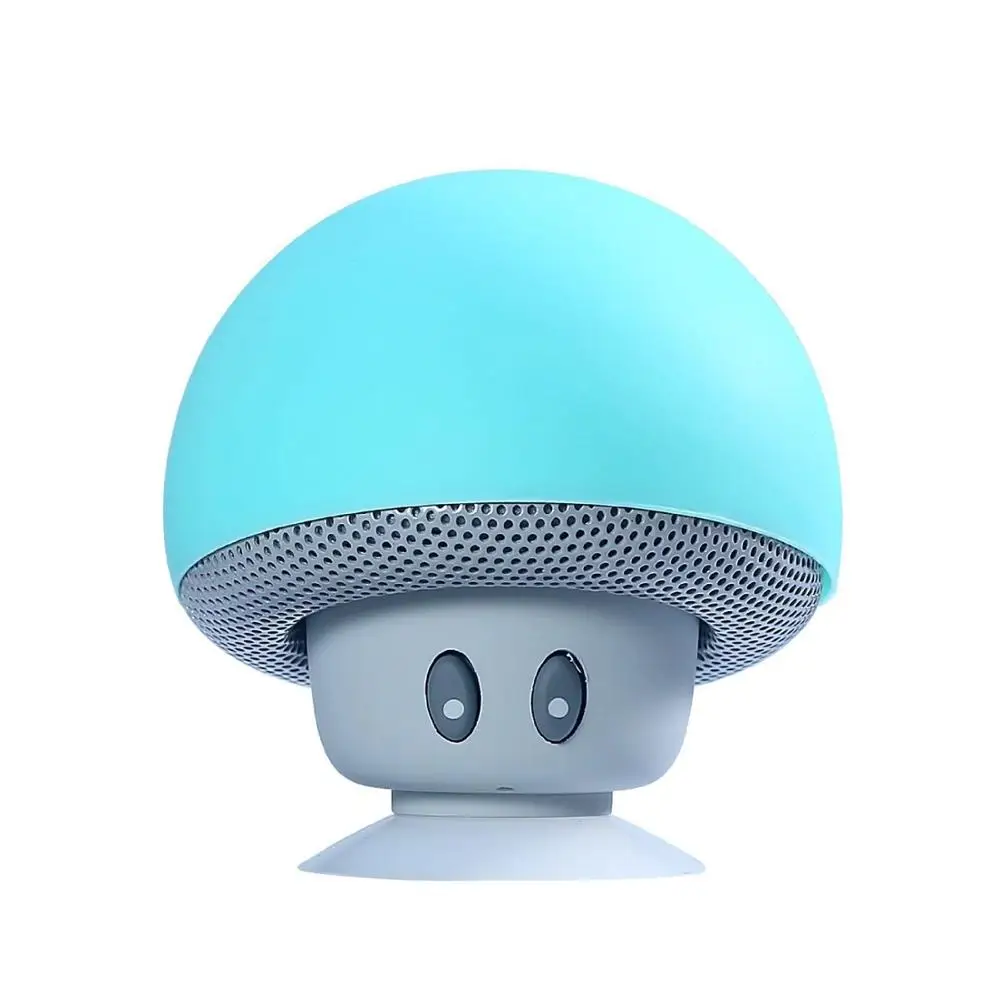 Милый мини беспроводной Bluetooth динамик перезаряжаемый mp3-плеер с микрофоном водонепроницаемый портативный стерео Bluetooth Гриб для телефона ПК - Цвет: Light Blue