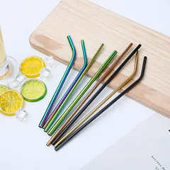 Reusable Metal Straw High Quality 304 Stainless Steel Drinking with Cleaner Brush For Beer Fruit Juice Drink | Дом и сад