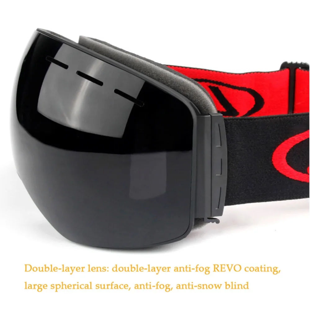 snowboard goggles ski glasses double anti-fog spherical double ski goggles true REVO red tablets vektor lunette ski enfant 30S26 (6)