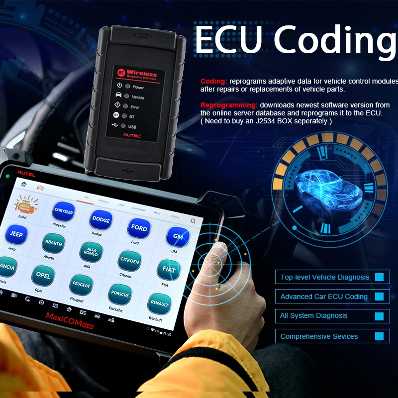 Autel MaxiCOM MK908 диагностический инструмент Автомобильный сканер OBD 1 OBD2 ЭБУ