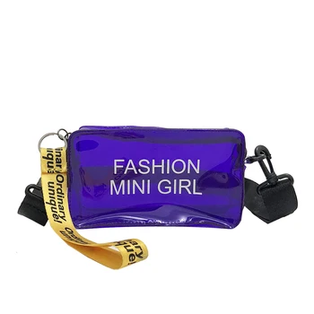 

QZUnique Women's Summer FASHION MINI GIRL PVC Transparent Candy Bag Crossbody Tote Bag Shoulder Bag White