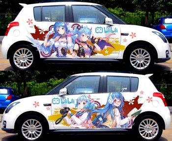 

LEFT SIDE Car Stickers HD Inkjet Engraving Anime Car Scratch Stickers Creative Waterproof Sunscreen Car Modification Stickers
