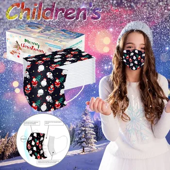 

Children Christmas Face Mask Cotton 3 Layers Of Protection Disposable Mask Mouth Mask 100pc Masque De Protection Mascarillas