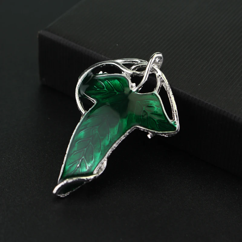 LOTR Серебряный Длинный эльфийский лист кулон Arwen Evenstar ожерелье для мужчин женщин воротник мужской женский - Окраска металла: pin