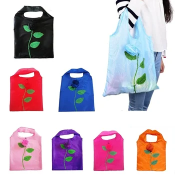 

1xrandom Multi-color Rose Flower Reusable Eco Bags Foldable Shopping Travel Grocery Bag