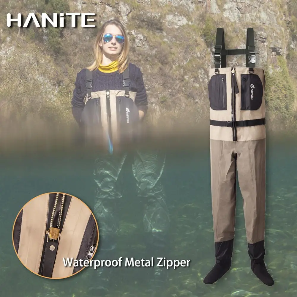 HANITE водонепроницаемый Снежный грудь Wader Передняя вентиляционная молния Мужские