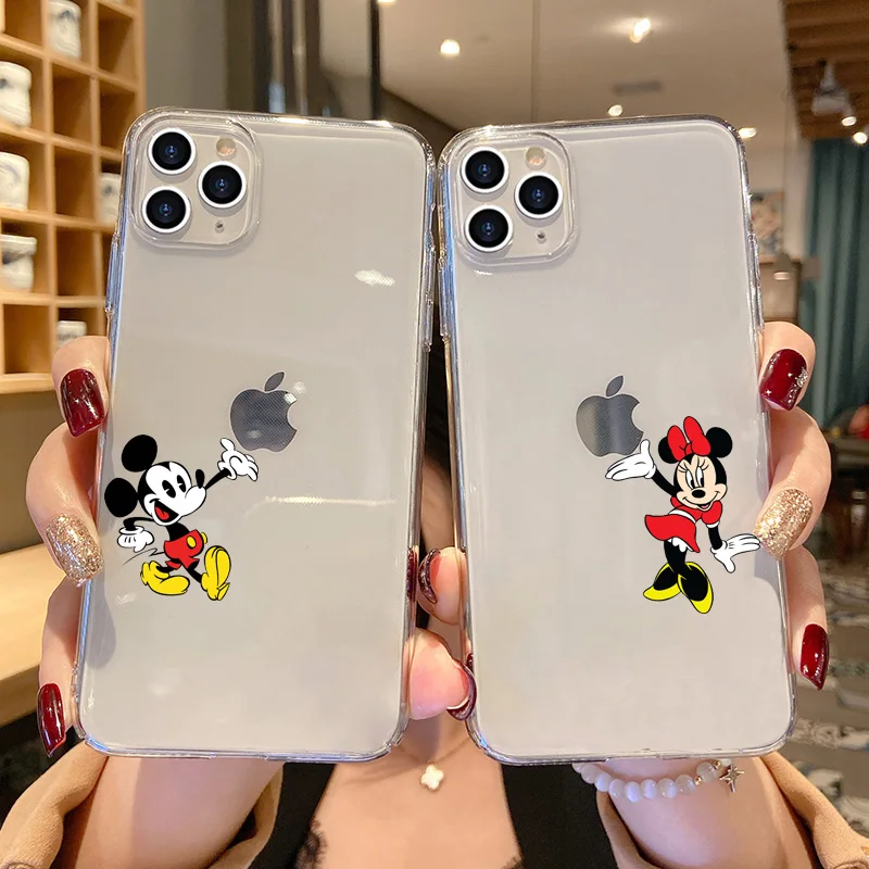 

Cute cartoon couple Mickey Mouse silicone phone case for iphone 11 11pro 11promax xr x xsmax 6 7 8 SE Fashion transparent cover