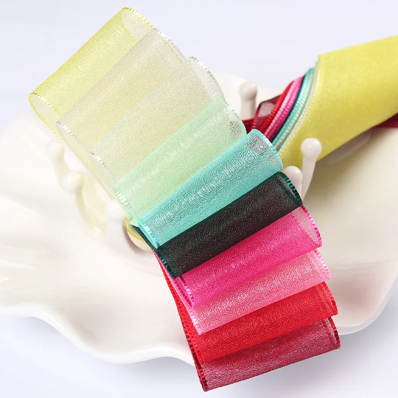 Organza Ribbon 10Meters/Roll Gift Wrapping DIY Wedding Party Decoration Christmas Silk Ribbons Lace Fabric