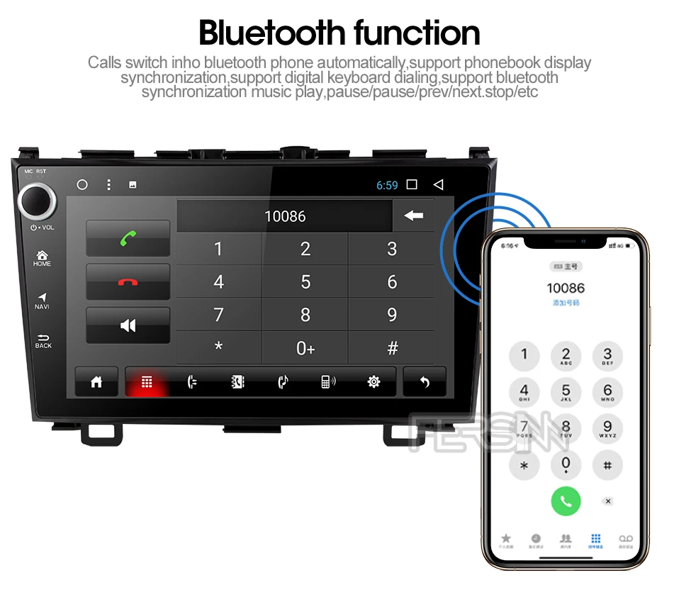 Top Fersinny 2G+32G android 9.0 car dvd gps player for Honda CRV 2006-2011 with car radio video player gps navigation stereo 2 din 7