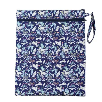 

With Strap Baby Infant Organizer Portable Waterproof Reusable Diaper Bag Large Capacity Double Zippered Washable Convenient