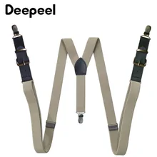 

Deepeel 1pc 2.5X110cm Men Adult Black Leather Patchwork Suspenders 3 Clips Fashion Elastic Casual Male Jockstrap Work Suspenders