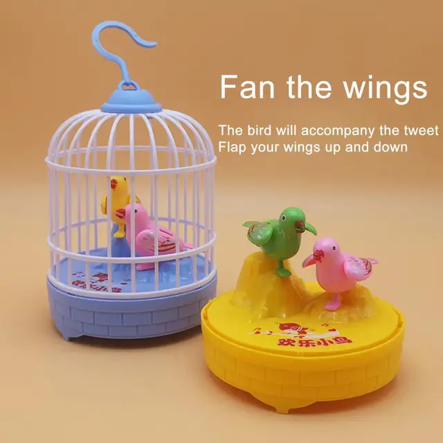 Electronic Birds Cage Toy Battery-operated Accessory Long Battery Life Singing Birds Cage Toy for Parents 3