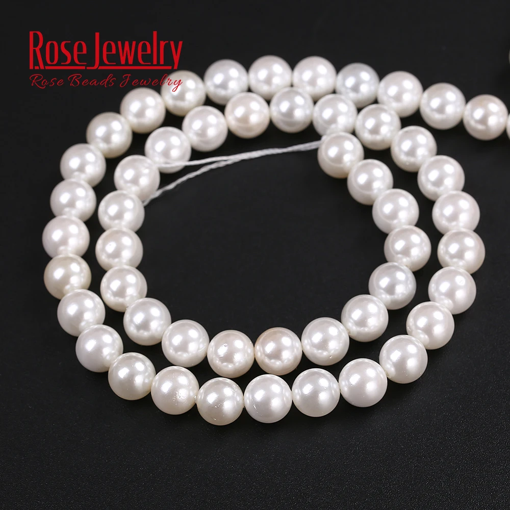 Natural Shell Pearl Powder Round Loose Beads 2 3 4 5 6 8 10 12 14 16 MM Size for Jewelry Making DIY Bracelet Necklace